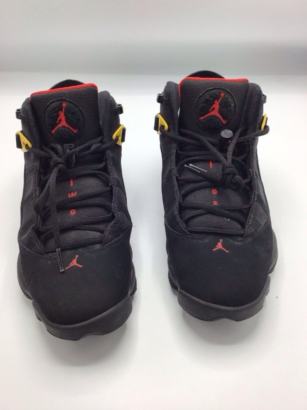 Nike Air Jordan 6 Rings Last Shot  Black Varsity Red  Dark Sulfur 322992-065